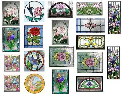 Dollhouse Miniature Shabby Chic Stained Glass Windows On Clear Stickers 1:12 • $9.49