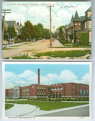 Martinsburg WV The Old High School & West Burk Street 1907 • $4.88