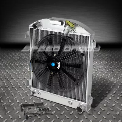 3-row Full Aluminum Chop Radiator+14 Fan 32 Ford Hi-boy Street Rod Chevy Engine • $123.88