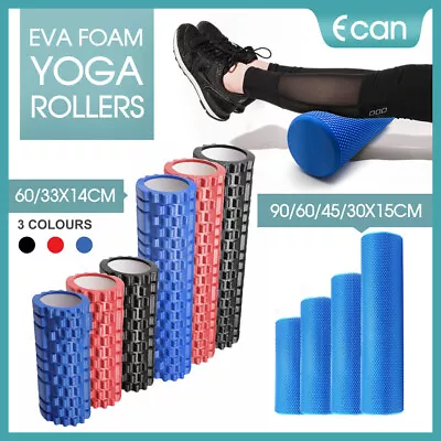 Yoga Roller Physio EVA Foam Gym Back Training Exercise Massage 30/45/60/90CM • $29.99