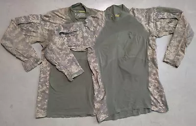 Pair X2 US Military ARMY Massif ACU UCP Digital Camo Combat Shirts Size Large • $12.50