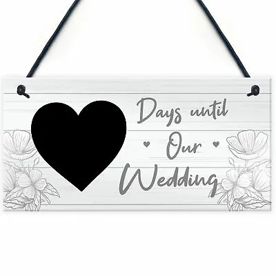 Wedding Countdown Chalkboard Hanging Decor Sign Novelty Engagement Gifts • £3.99