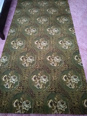 £65 • Buy Vintage C1960s Floral Green Carpet / Rug 54  X Just Under 9ft