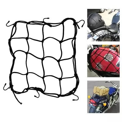 Motorcycle Bungee Cargo Net Helmet Mesh Bike Hold Down Accessories 6 Hooks USA • $5.90