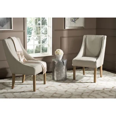 SAFAVIEH Morris 20''H Sloping Arm Dining Chair Set Of 2 | Beige | • $632.99