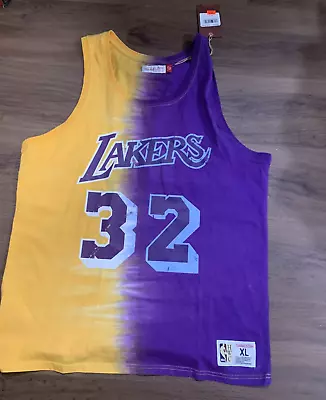 Mitchell & Ness Mens Los Angeles Lakers Magic Johnson Jersey TieDye Tank Top Xl • $47.99