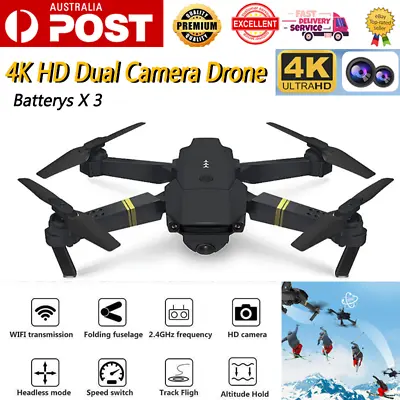 $50.89 • Buy 4K 5G WIFI GPS Drones With Dual Camera FPV Foldable RC Quadcopter W/3Batteries A