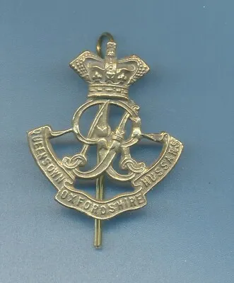 Queens Own Oxfordshire Hussars Qvc.brass Army Cap Badge • £12.50