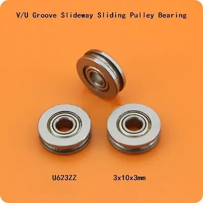 $2.66 • Buy V/U Groove Guide Pulley Track Roller Wheel Ball Bearing V623 U623ZZ 3x10x3mm