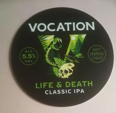 £1.50 • Buy Beer Pump Clip Badge Front VOCATION Brewery LIFE & DEATH Real Ale  Yorkshire