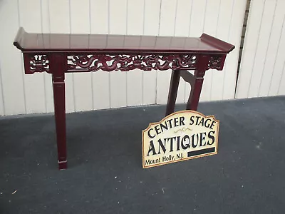 64064 Solid Mahogany Oriental Library Sofa Table Sideboard Server • $525