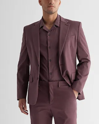 New Express $278 Prune Slim Cotton Stretch Suit Jacket Sz 40s • $89.99