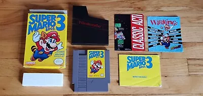 Super Mario Bros. 3 SMB Nintendo NES Game Complete CIB Box Manual Inserts Lot !! • $149.99