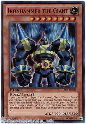 HA07-EN034 Ironhammer The Giant Super Rare 1st Edition Mint YuGiOh Card • £0.99