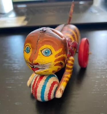 Vintage Line Mar Japan Tin Cat Toy Works LINEMARCO INC  • $15