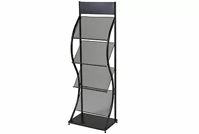 Double A4 Brochure Literature Display Stand Magazine Rack For Reception • £99.99