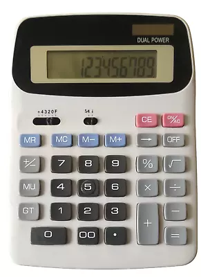 £9.99 • Buy Jumbo Calculator Large 12 Digit Display Solar & Battery  + Rounding / Decimals✅