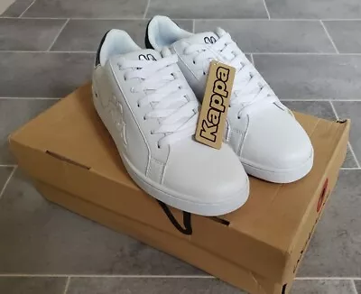 Vintage Kappa Morinetas Trainers Mens UK 8 EU 42 White Navy Leather New In Box  • £38.95