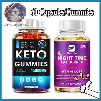 Keto Gummies Advanced Ketone ACV Weight Loss Night Time Fat Burner Supplement~ • $19.65