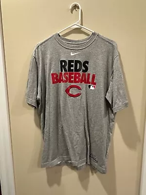 Men’s Nike Dri-Fit Cincinnati Reds MLB Baseball  T-Shirt Size Adult XL Gray • $12