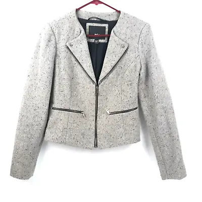 Mossimo Womens Size S/P Tweed Jacket  Polyester/ Wool Blend Gray  Zip Up  Lined • $15.95