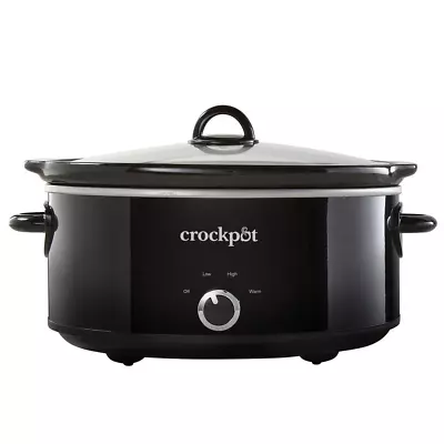 Manual Slow Cooker Crock-Pot Black 7-Quart  New Serves 8+ People Stainless Steel • $49.04