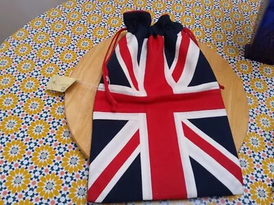 Union Jack Shoe Bag Made Of Linen • £23