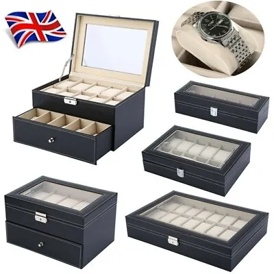 Men Women Watch Case Jewelry Box Collection Organizers Storage Display Holder UK • £21.99