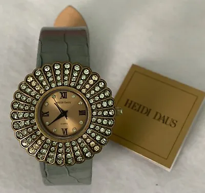 Heidi Daus  Belgium Disc  Leather Strap Watch • $95