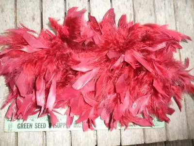 Vintage Marching Band Hat Feather Maroon / Wine - Plume • $12