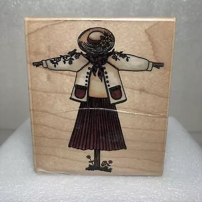 D6144 Garden Wear Rubber Stamp Debbie Mumm Stampington 1988 Scarecrow Lady 4  WM • $12.99