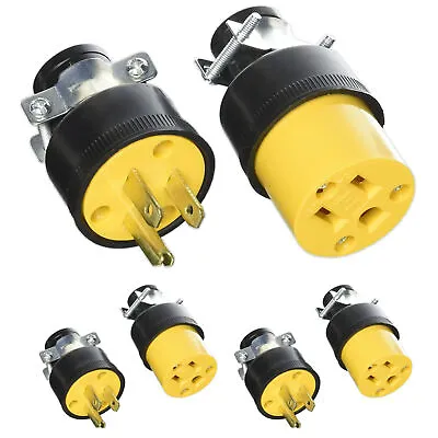 6 Pc Female Male 3 Prong Replacement Electrical Plug Heavy Duty Extension Cord • $10.09