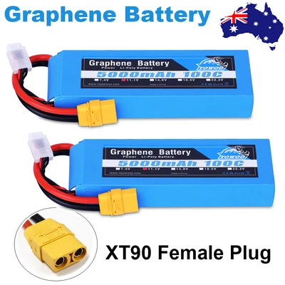 $124.01 • Buy 2pcs Yowoo 3S 5000mAh 100C 11.1V XT90 Graphene LiPo Battery For RC Truck Drone