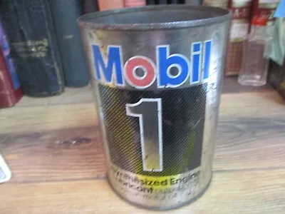 Early Mobil 1 Motor Oil Metal Quart Oil Can Tin Socony Synthesized  Pegasus • $12.99