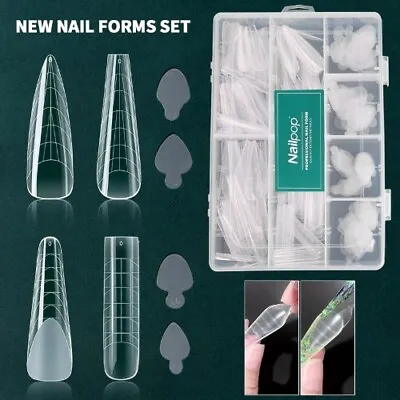 Dual Form Set For Manicure French Square Almond Reuse Silicone Nail Sticker Mold • $16.92