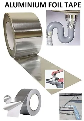 £1.49 • Buy 45m X 48mm Aluminium Foil Tape Roll Self Adhesive Duct Insulation Reflective DIY