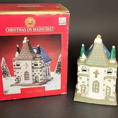 $22.95 • Buy Vintage Village Christmas On Main Street Church Handpainted Porcelain