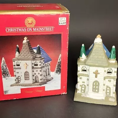 $22.95 • Buy Vintage Village Christmas On Main Street Church Handpainted Porcelain