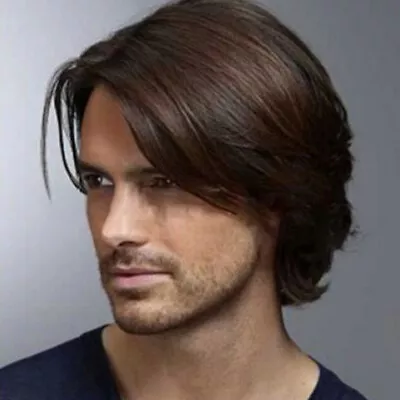 Handsome Men Natural Short Wig Dark Brown Straight Synthetic Hair Cosplay Wigs / • $17.27