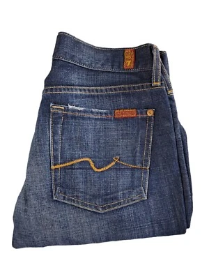 7 For All Mankind Jeans Women W28 L32 Bootcut Blue Denim Made In USA Vintage • £29.99
