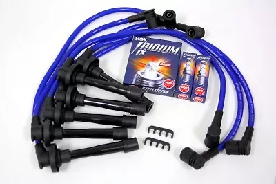 Vms 00-05 Mitsubishi Eclipse V6 10.2mm Spark Plug Wires Ngk Iridium Plugs Blue • $99.99