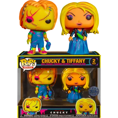 Bride Of Chucky - Tiffany & Chucky Blacklight Pop! Vinyl Figure 2-Pack OE • $44.95