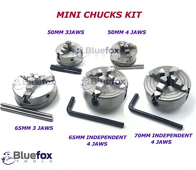 5x Mini Lathe Chuck Kit For Unimat M14 X 1 Thread 3 & 4 Jaw 50 -65-70mm Diameter • $440.85