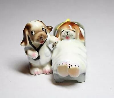 HTF RARE Vintage PY Doctor & Sick Girl Anthropomorphic Salt Pepper Shakers Japan • $350