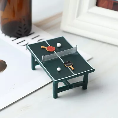 1/12 Dollhouse Mini Ping Pong Table With Balls & Rackets Doll House Decorat Y_-_ • $8.81