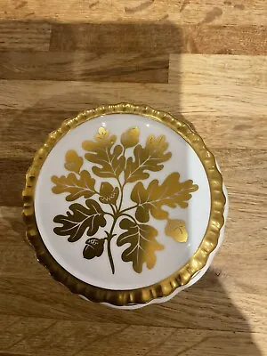 COALPORT - Vintage Gold Acorn Design Trinket Pot  - 4 Inch Wide • £3.50