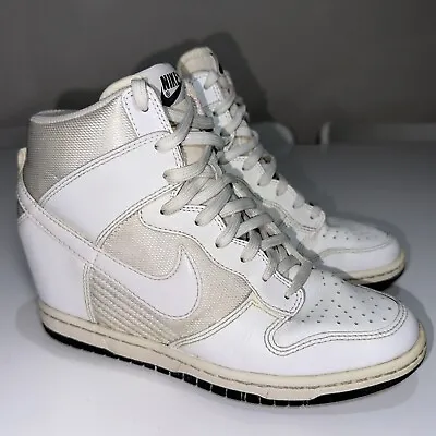 NIKE DUNK SKY HI ESSENTIAL White Wedge Sneakers Size US 7 #32312 • $40