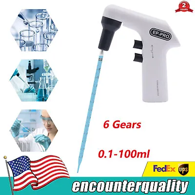 0.1-100ml Digital Electric Pipette Controller Automatic Electronic Pipette Pump • $94.05