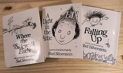 Shel Silverstein LOT-3 Where The Sidewalk Ends A Light In The Attic Falling Up • $14.80