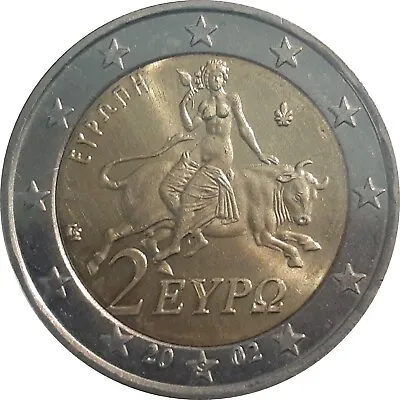 2 Euro Coin 2002 Greece With  S  In Bottom Star . Very Rare • $15.99